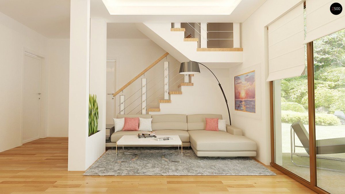 Двухэтажный дом небольшой изнутри