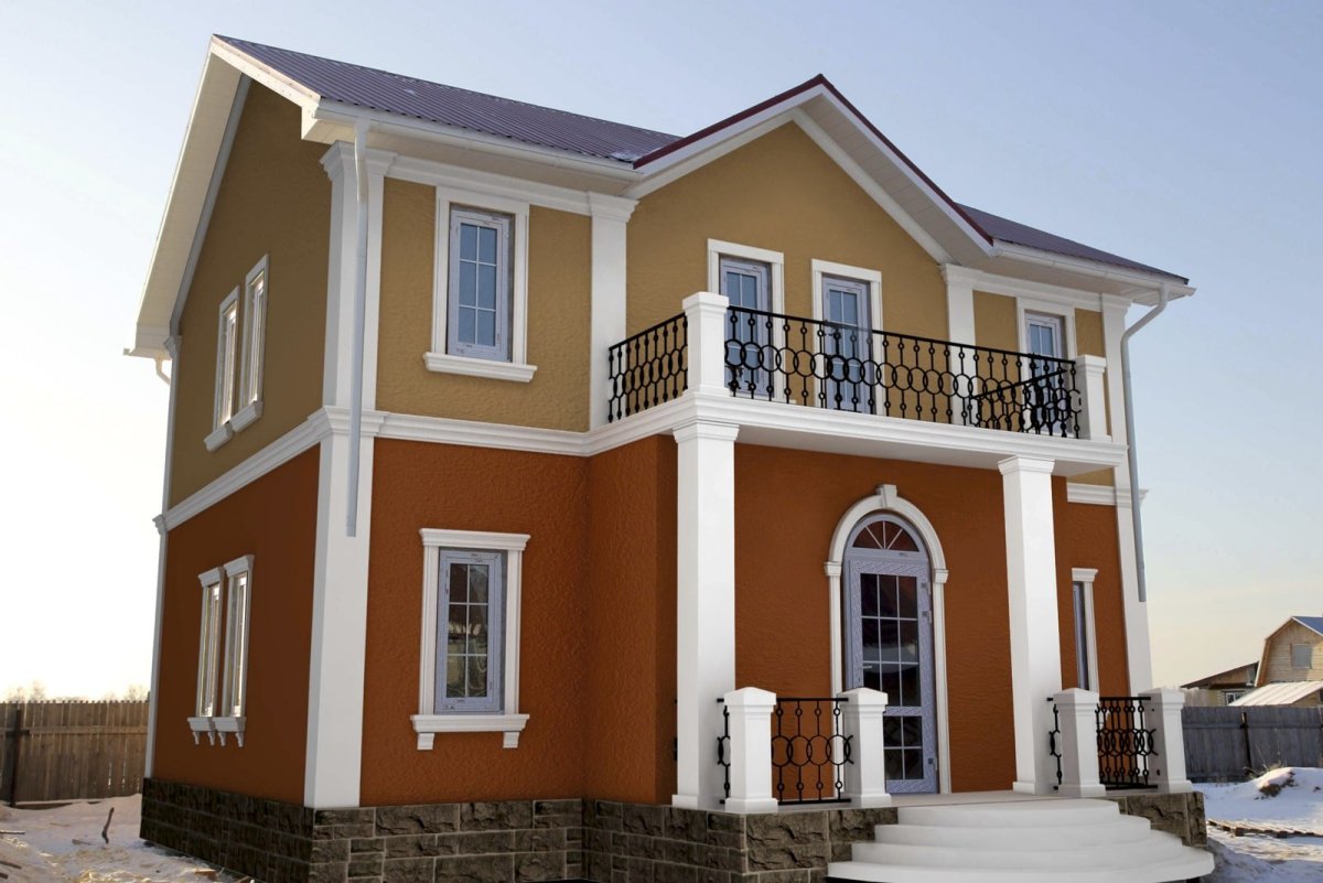 Крашеные фасады домов