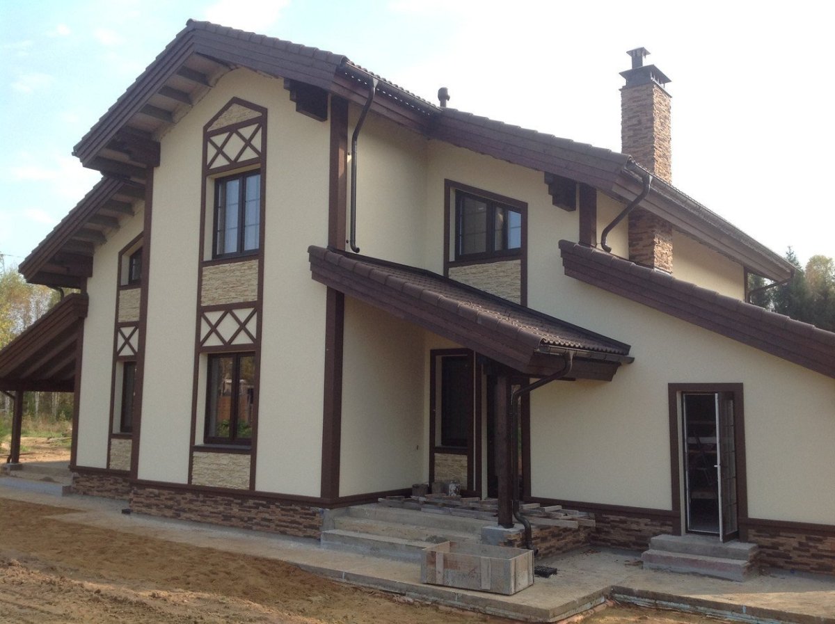 Отделка фасада штукатуркой