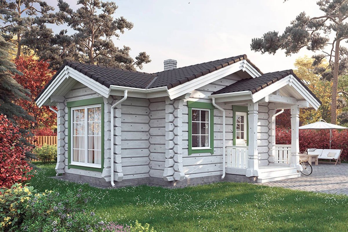 Одноэтажный дом из лафета