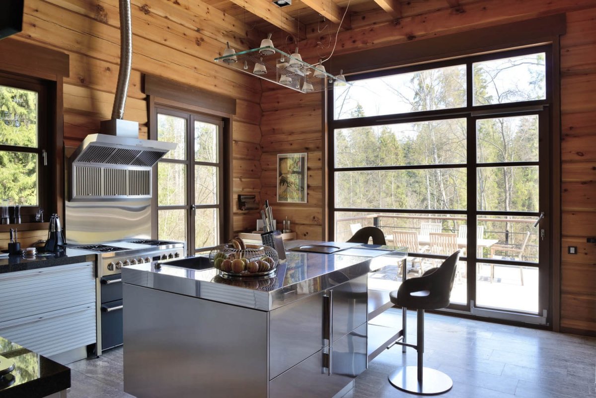 Дом из лафета в стиле лофт