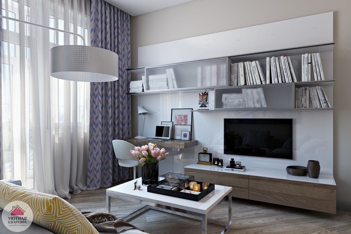 Гостиная с рабочим местом икеа