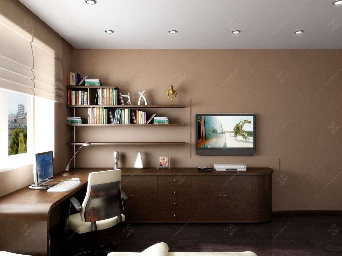 Гостиная с рабочим столом