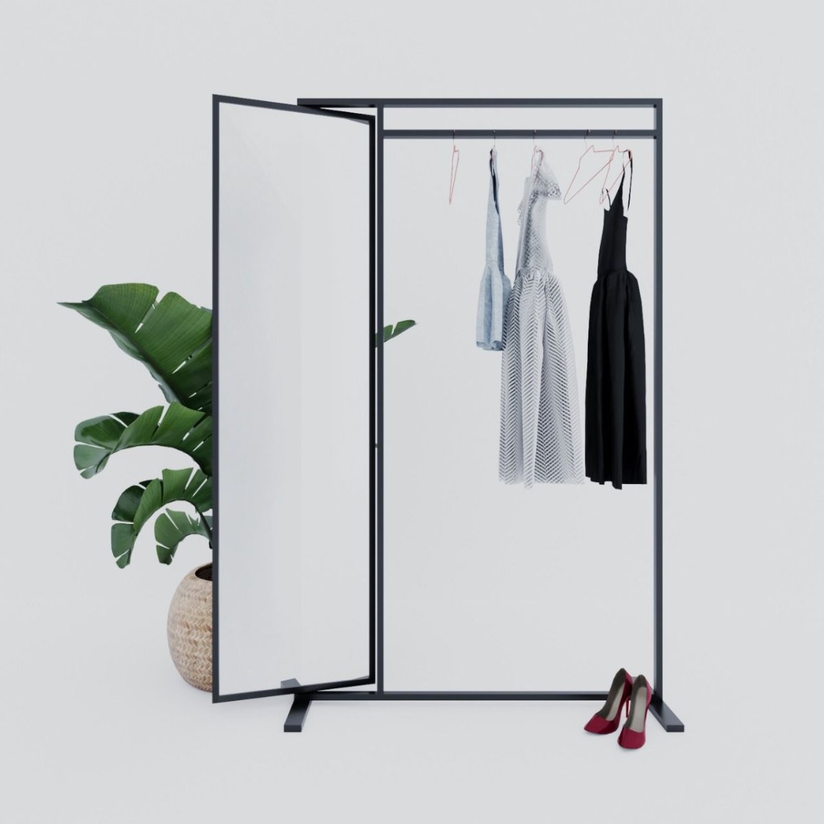 Зеркало с перекладиной для одежды