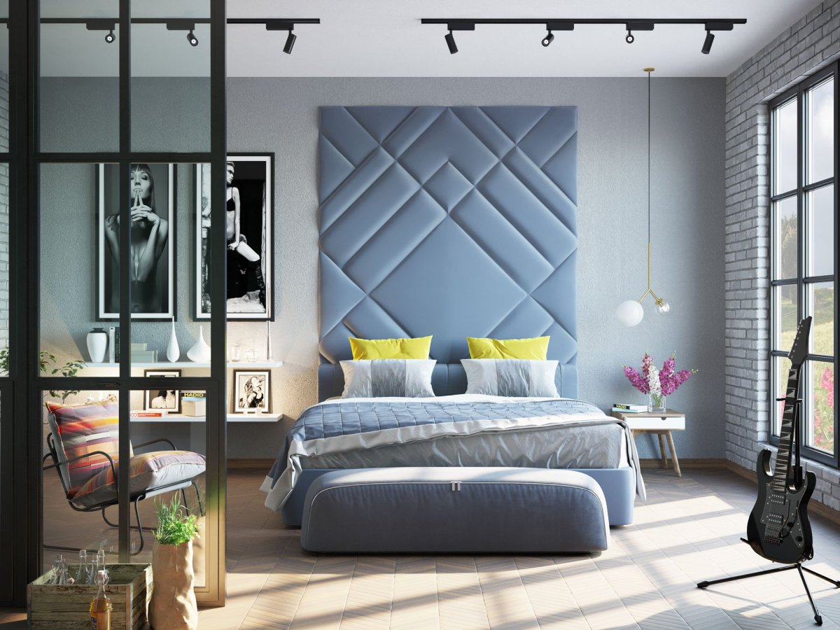 Мягкая стеновая панель для спальни