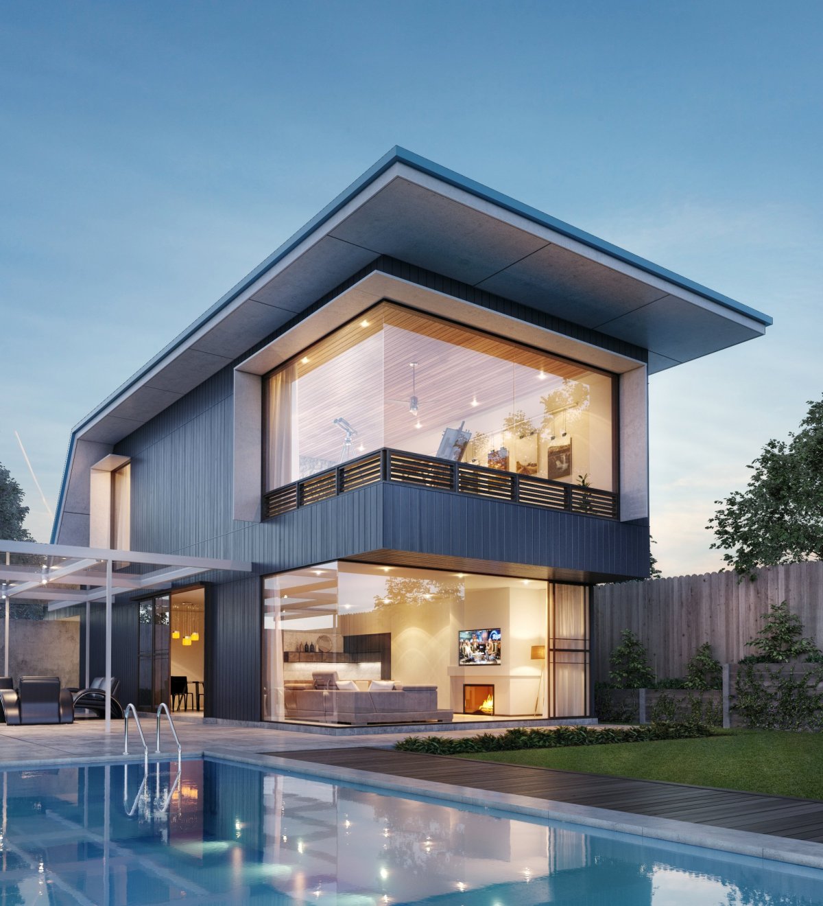 Красивый двухэтажный дом