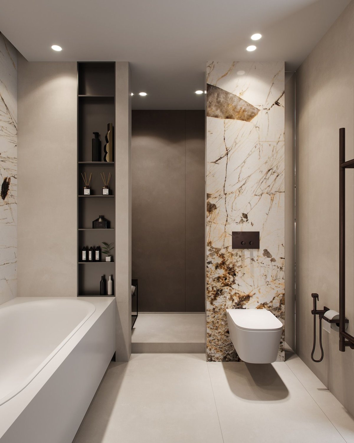 Ниши в ванной в современном стиле