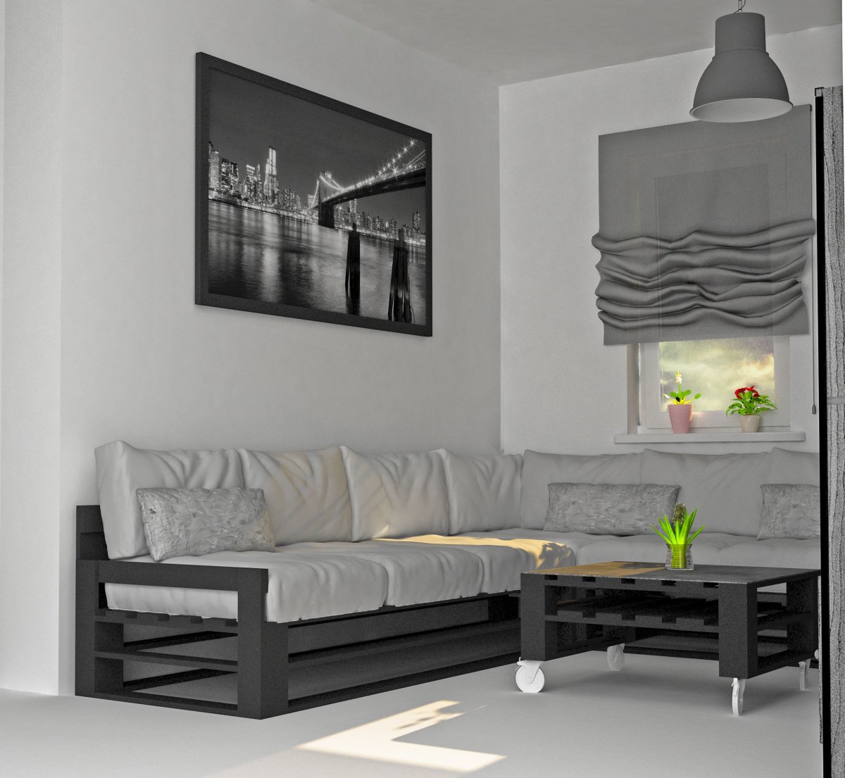 Диван в гостинную из поддонов