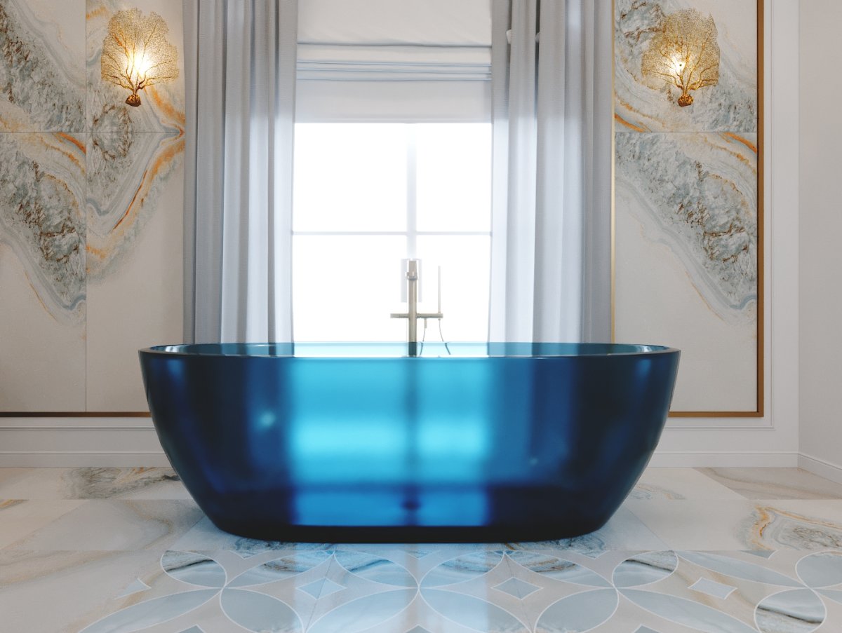 Ванна прозрачная голубая