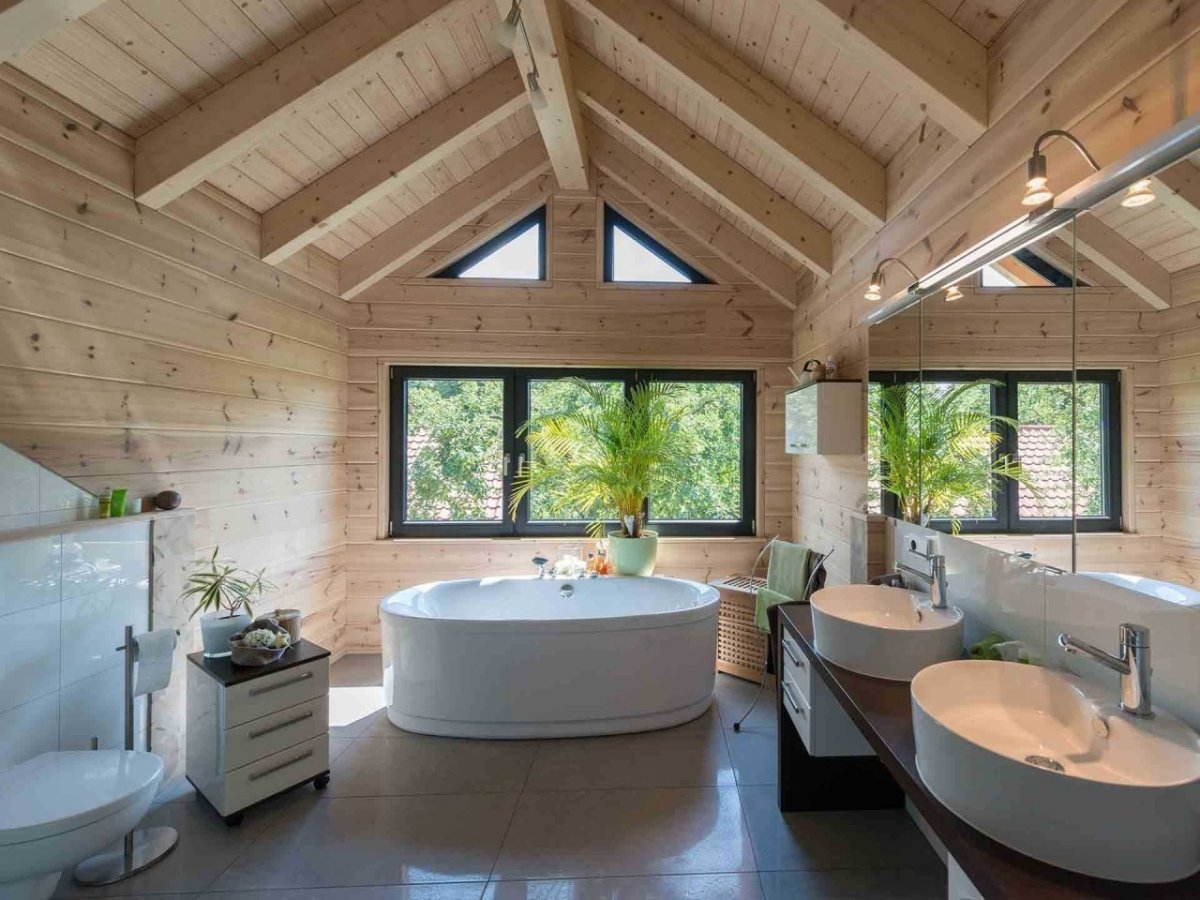 Ванная комната в деревянном доме