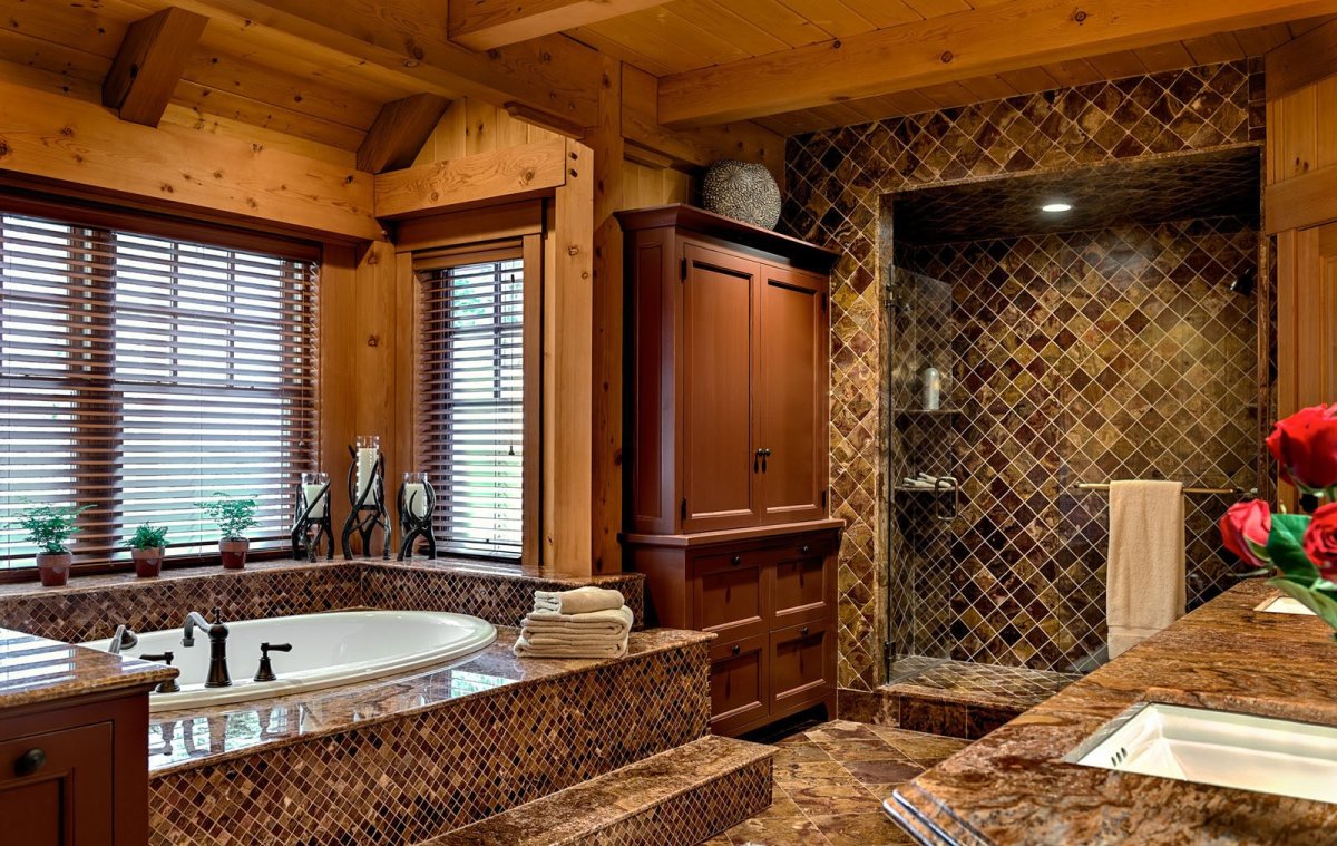 Ванна в деревенском стиле