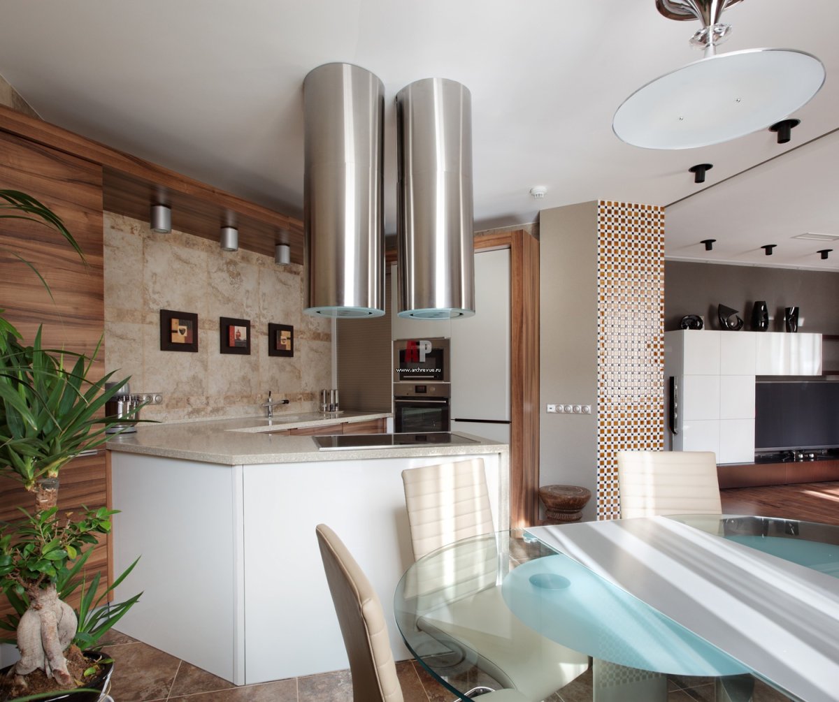 Вытяжка для кухни, совмещенной с гостиной