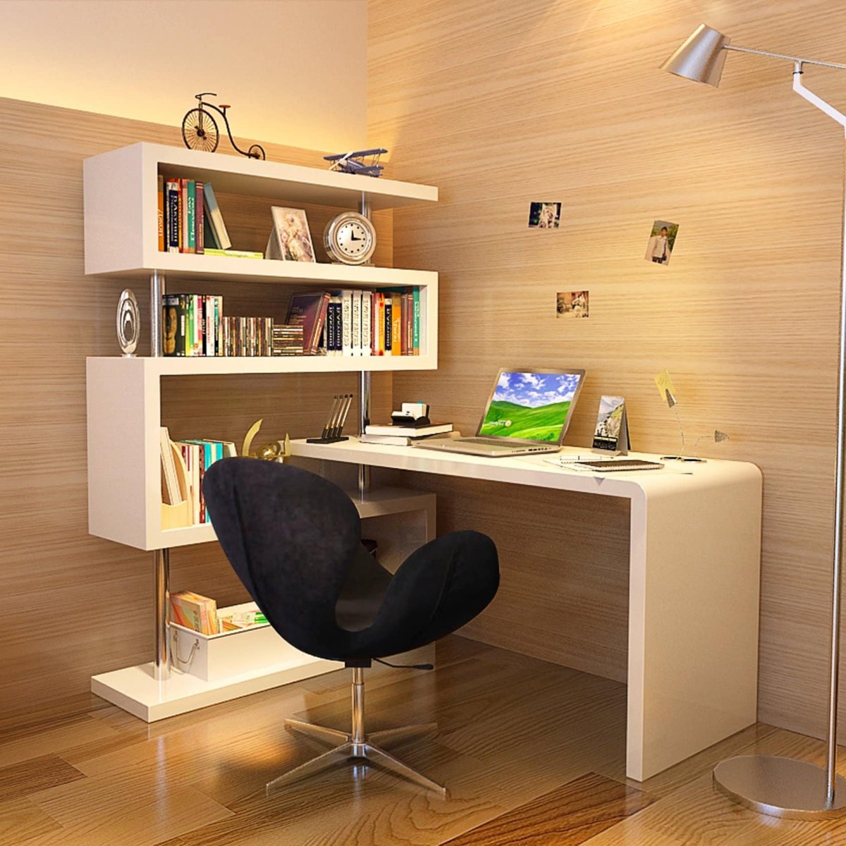 Полки над письменным столом