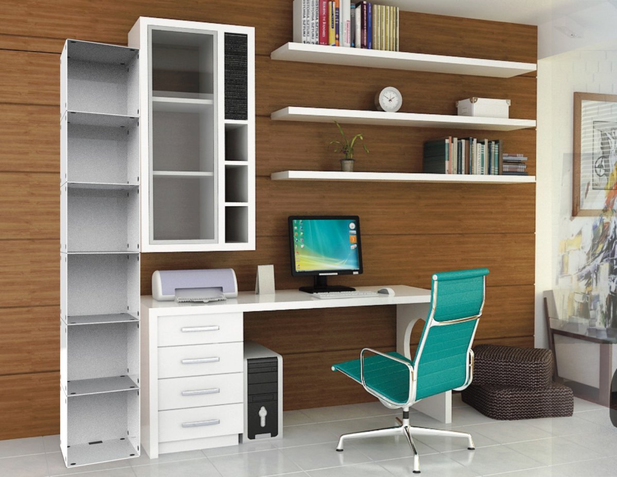 Полки над компьютерным столом