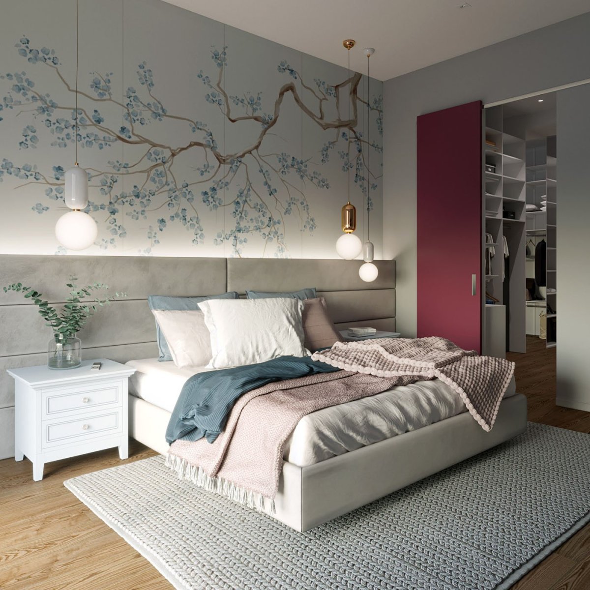 Стены в спальне