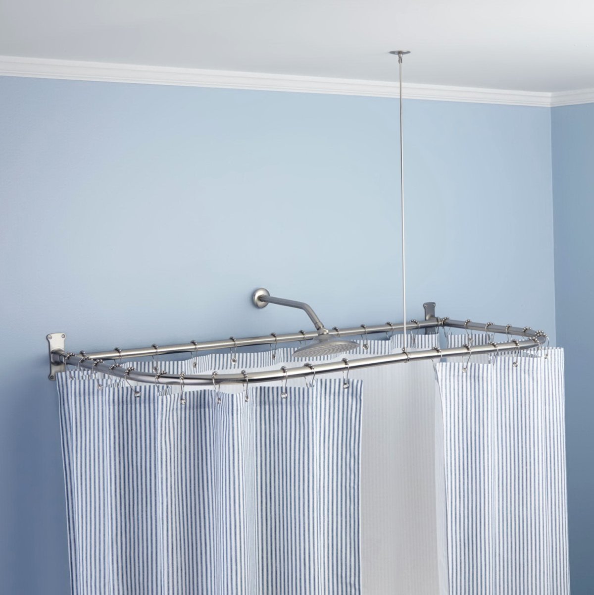 Угловой карниз для ванной комнаты Corner Shower Rods Kit