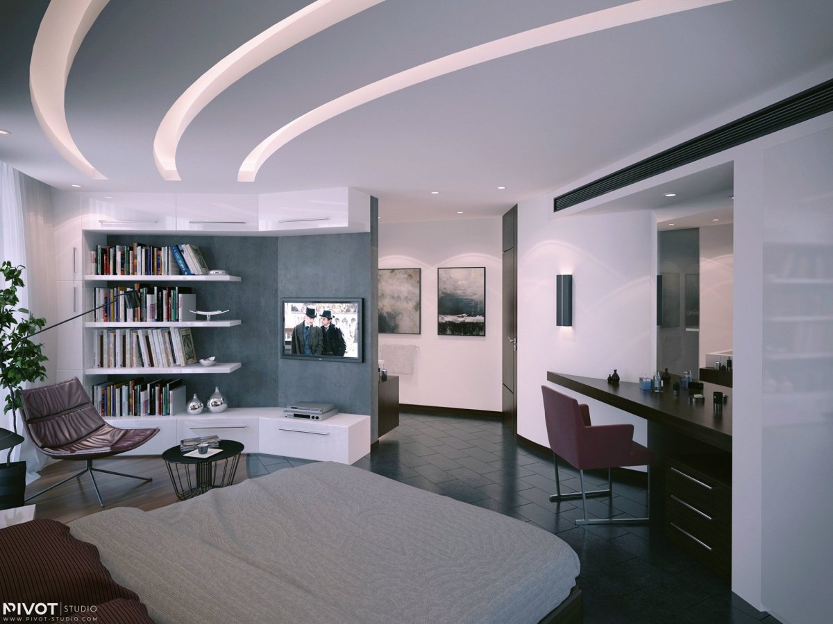 Интерьер потолки из гипсокартона