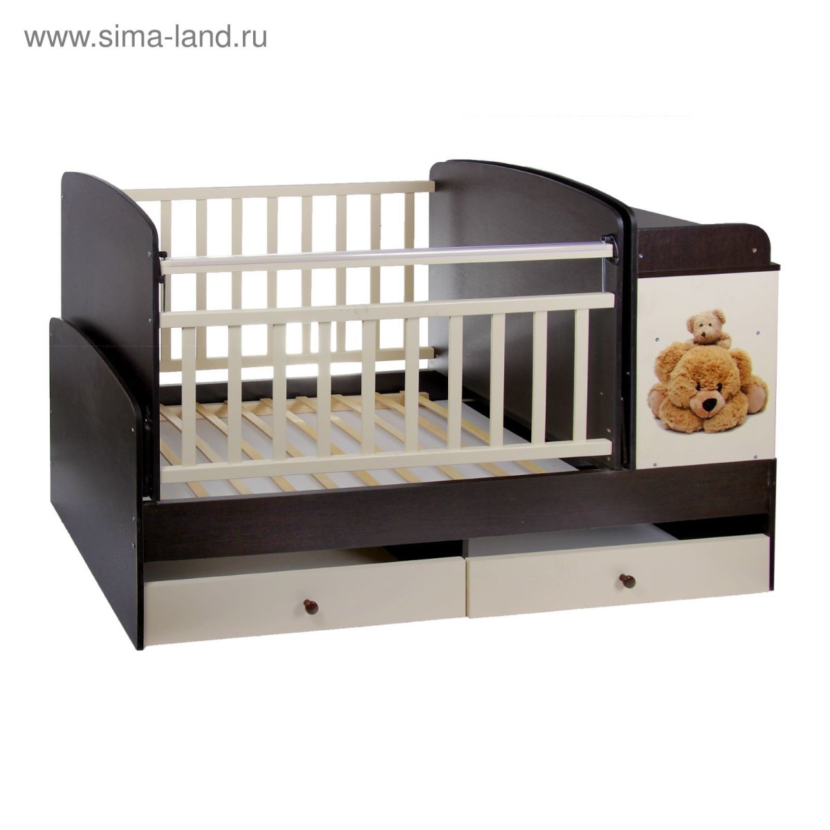 Кровать трансформер папа Карло мишки с маятником