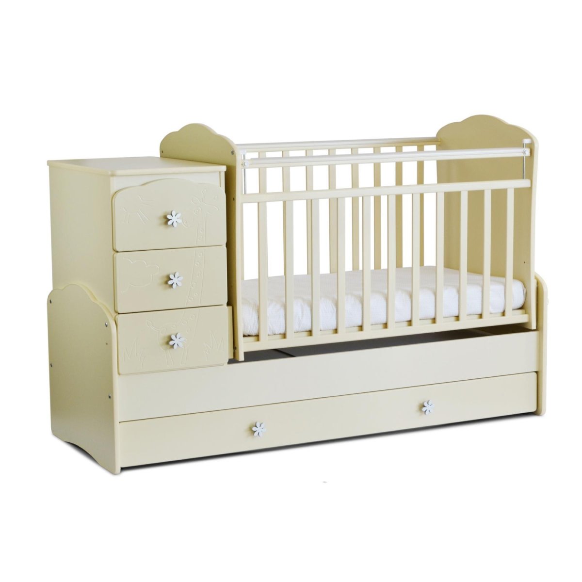 Кроватка СКВ-Компани 55003х Жираф (трансформер), поперечный маятник