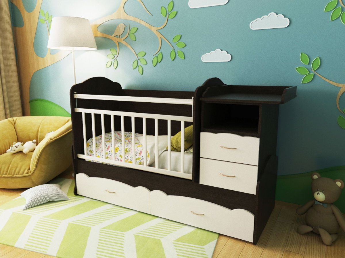 Кроватка-трансформер Valle Alisa поперечный маятник
