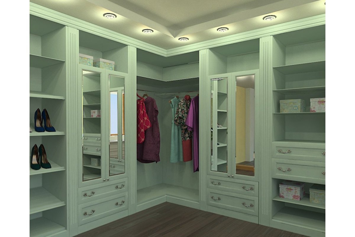 Угловой шкаф в гардеробную комнату