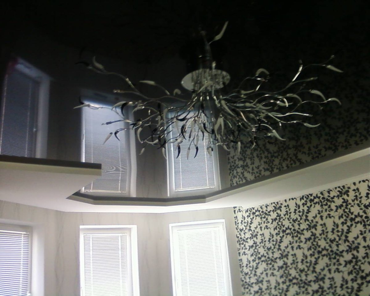 Натяжные потолки черно белого цвета