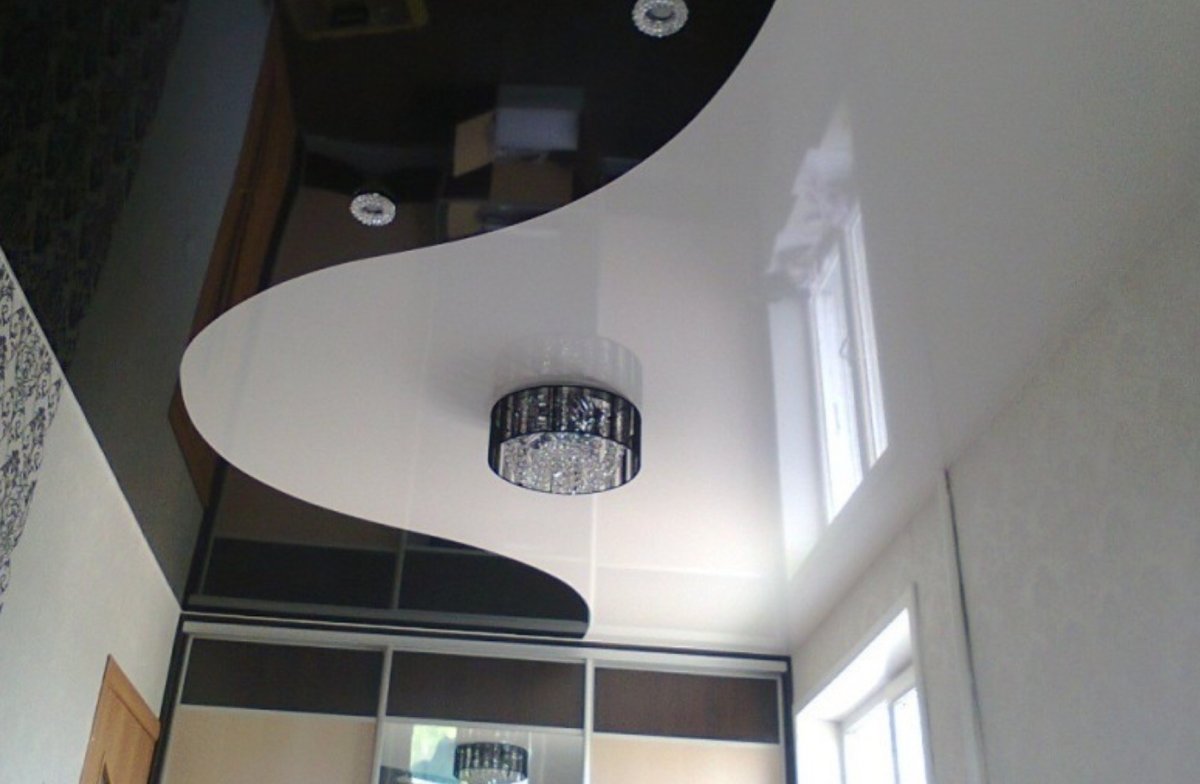 Натяжные потолки черно белые