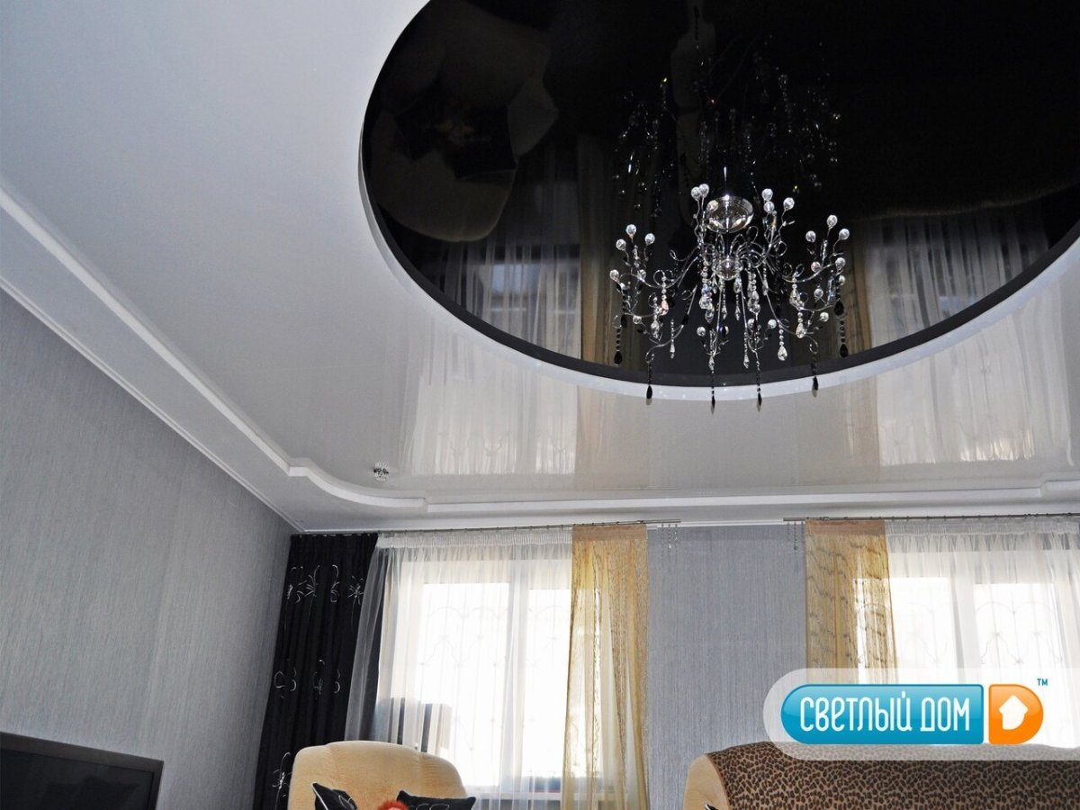 Натяжные потолки черно белые