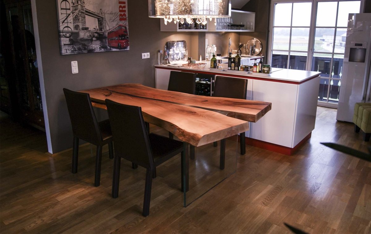 Стол в стиле лофт из слэба