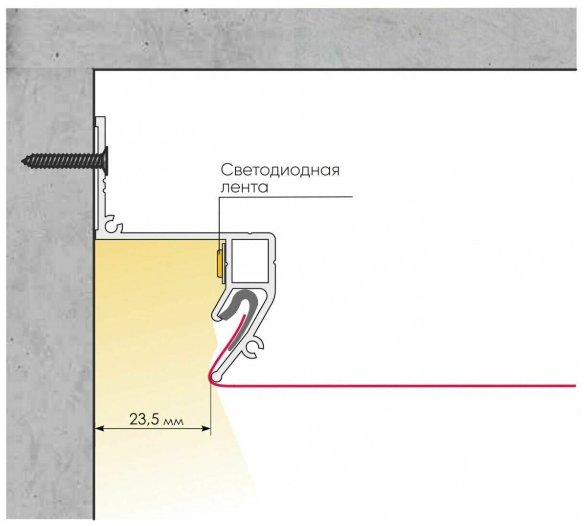 Профиль сп4 для натяжных потолков