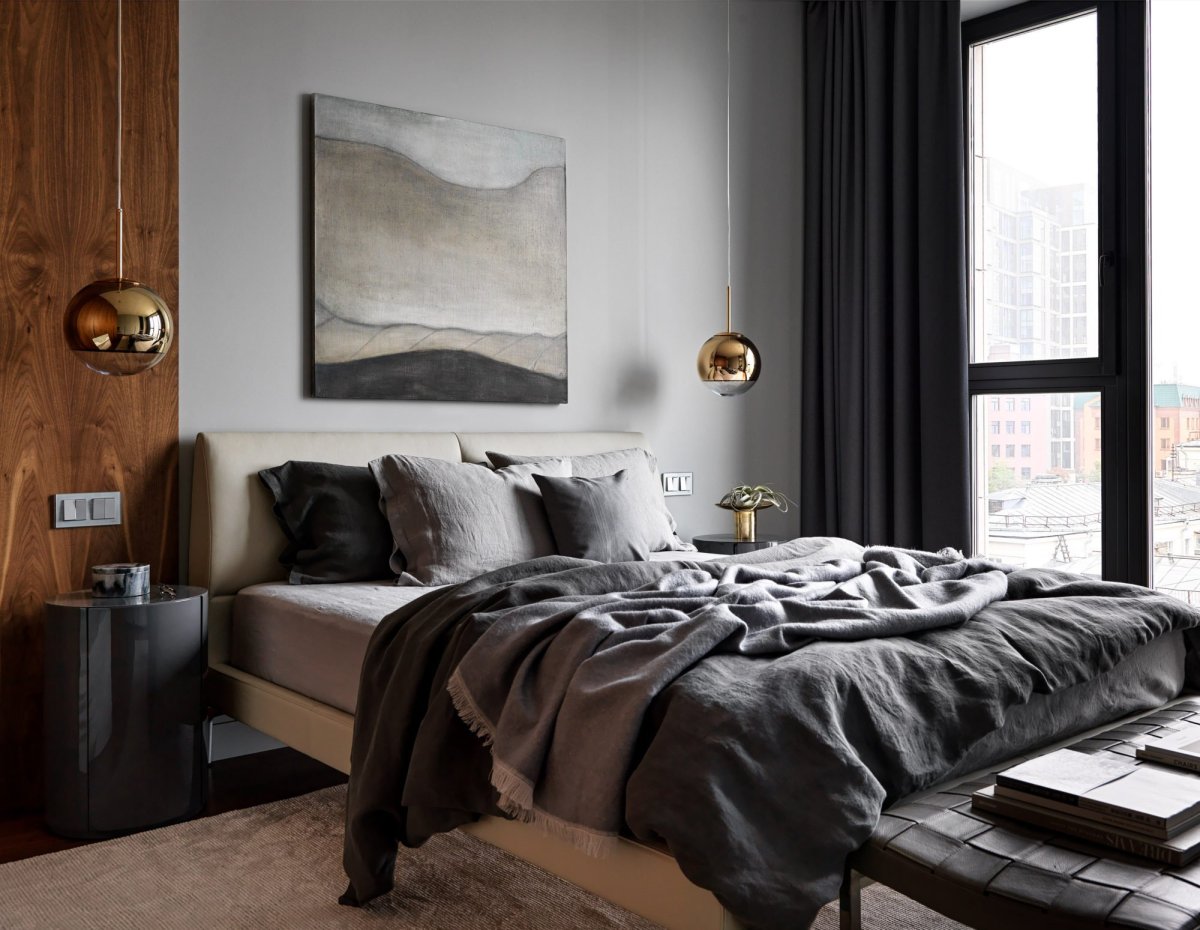 Графитовая спальня