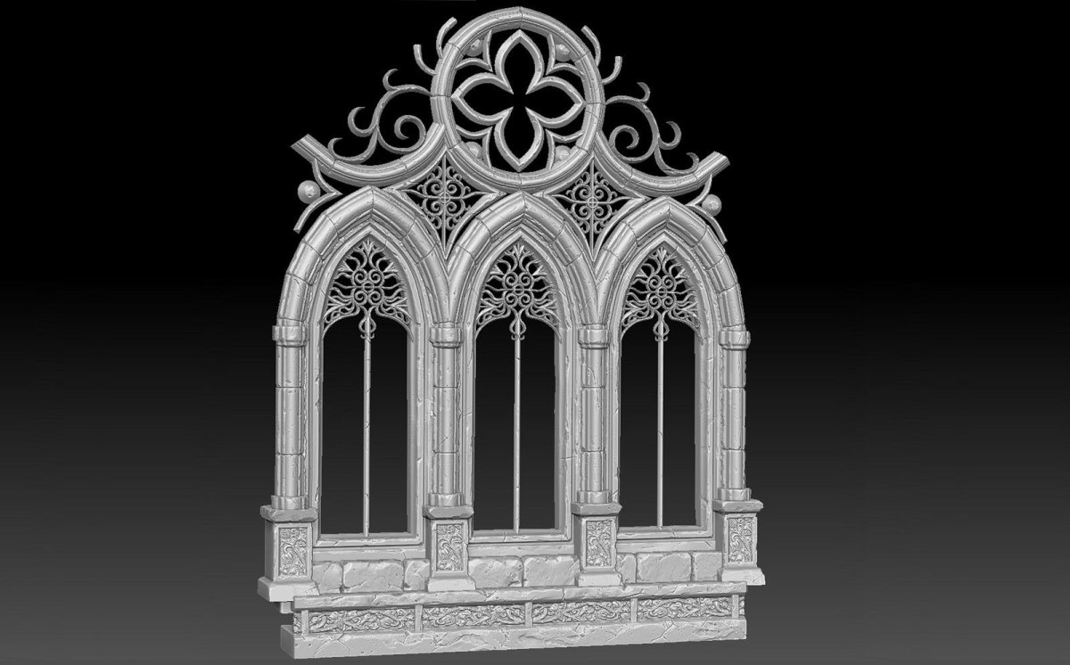 Digital 3ds Art Gothic Windows