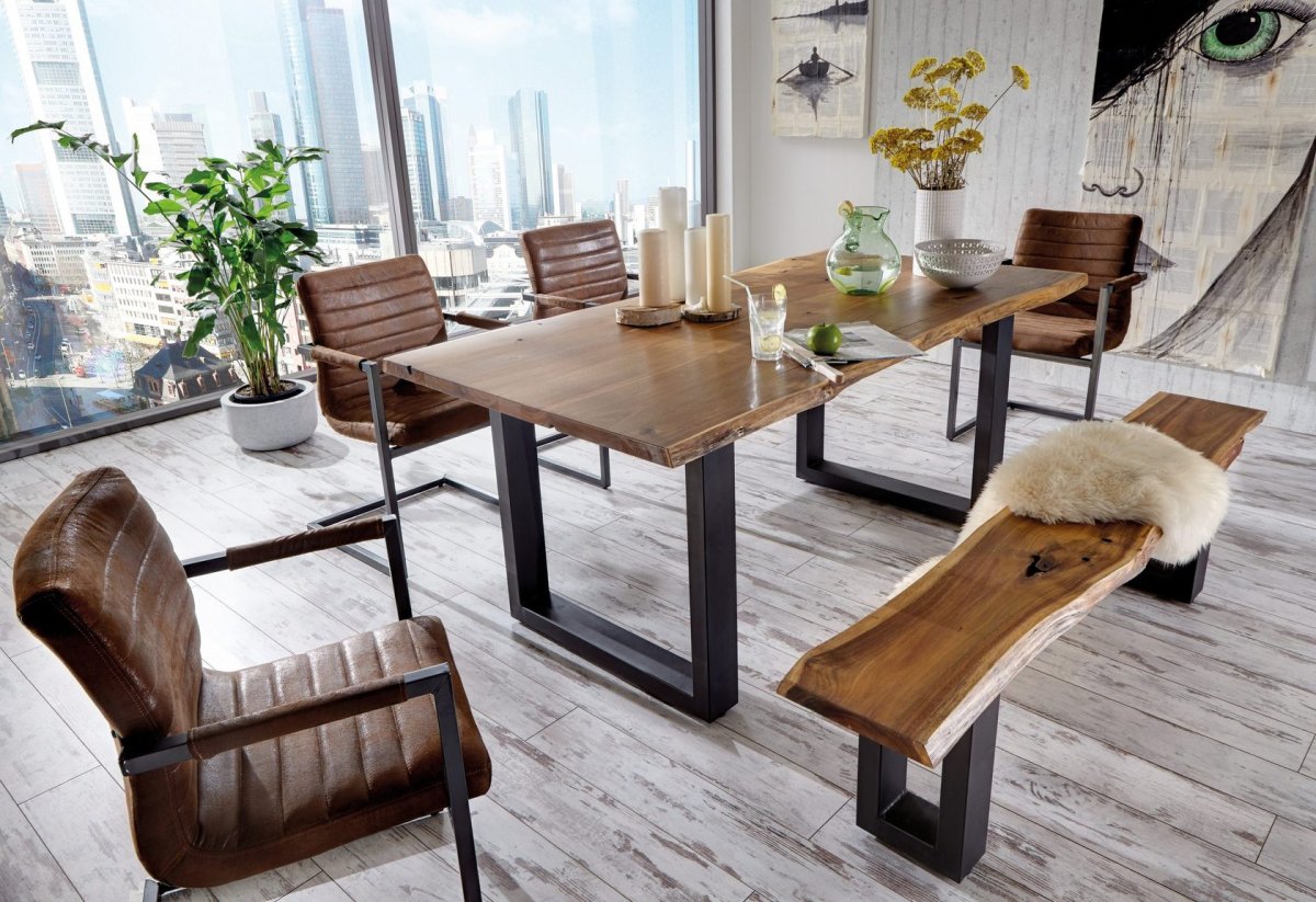 Стол в стиле лофт из слэба