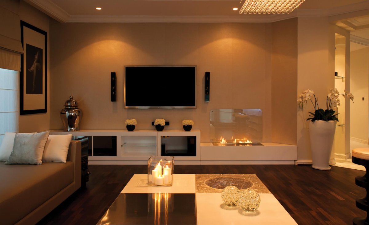 Огонь под телевизор в гостиной