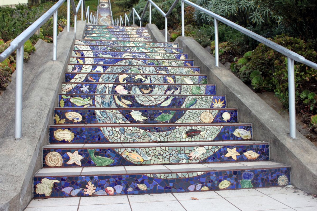 Сан-Франциско – мозаичная лестница tiled steps