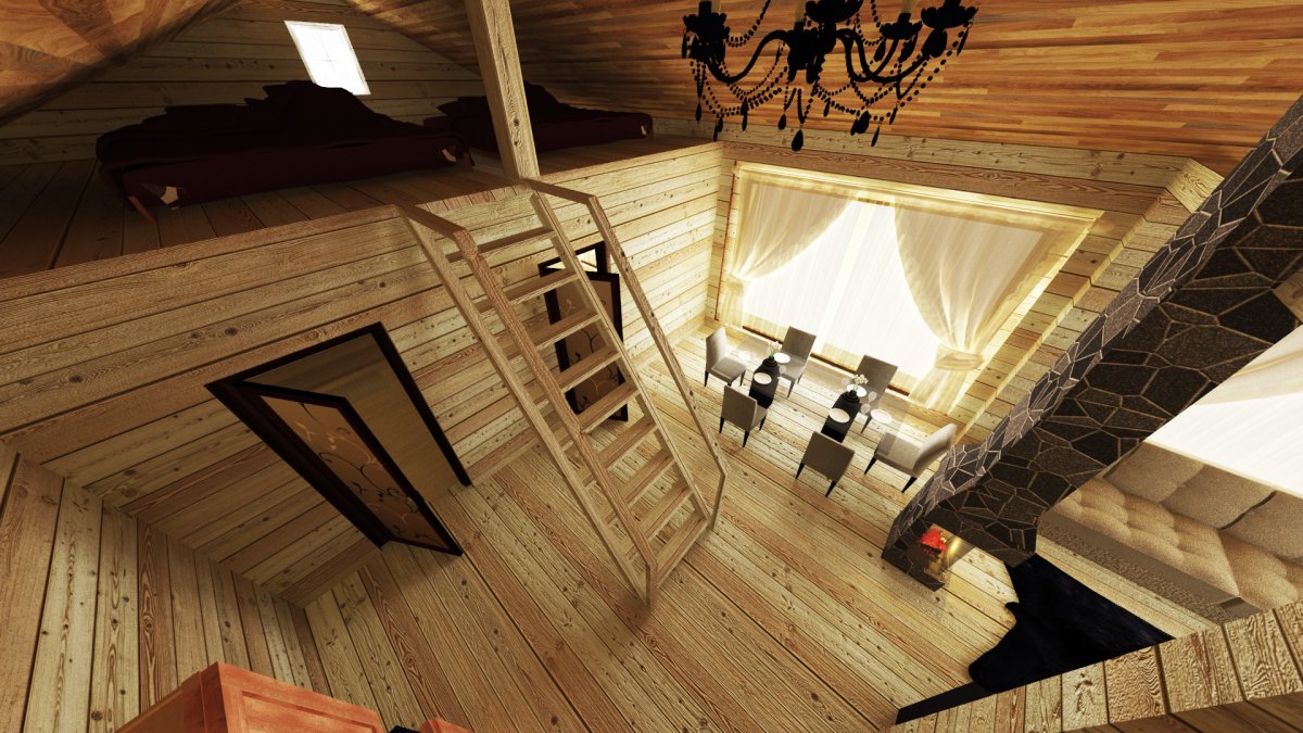 Дом баня со вторым светом 6х6