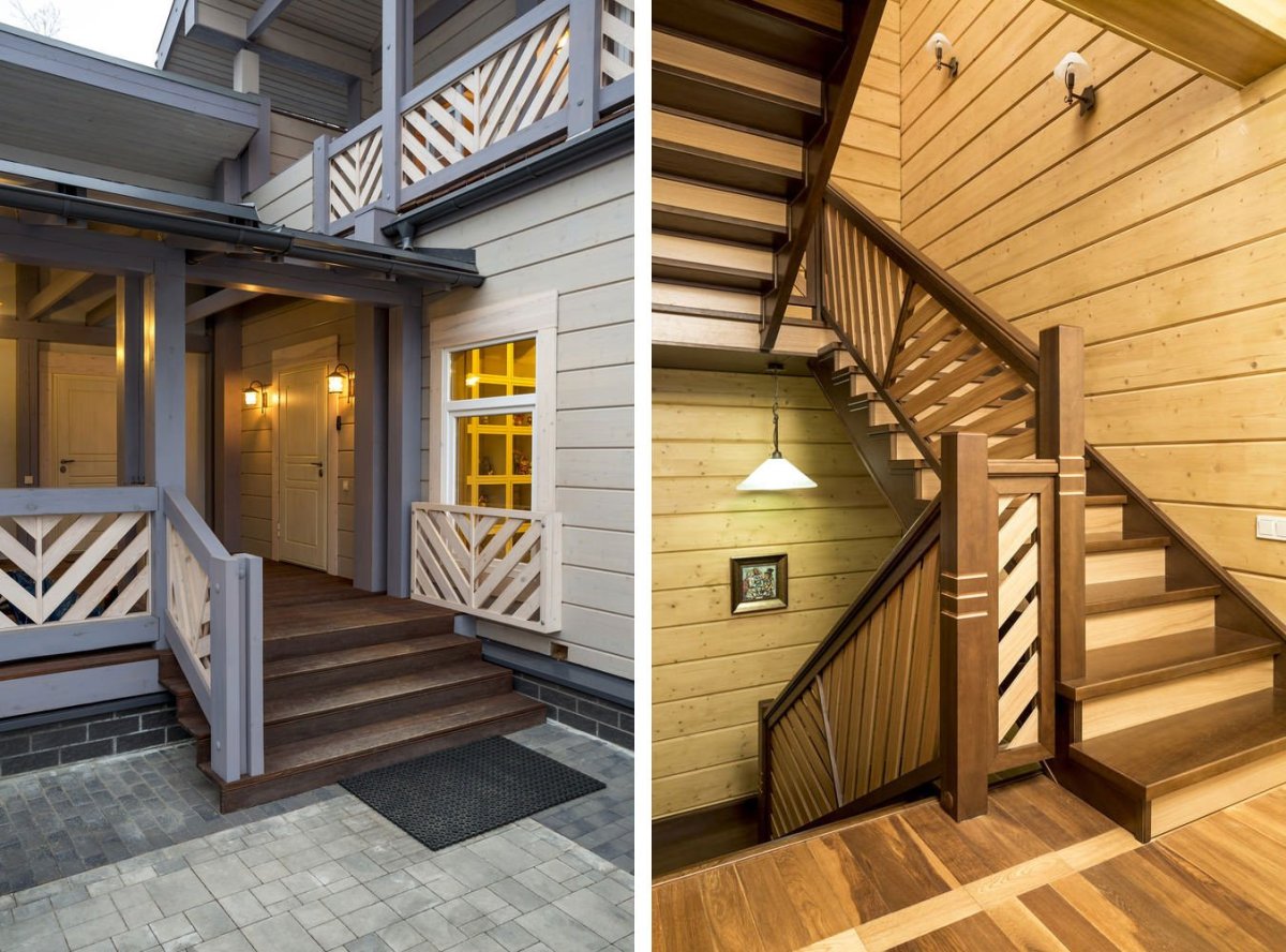 Ступеньки к деревянному дому