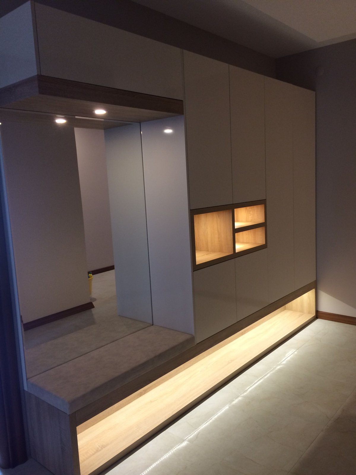 Шкаф в прихожую с подсветкой