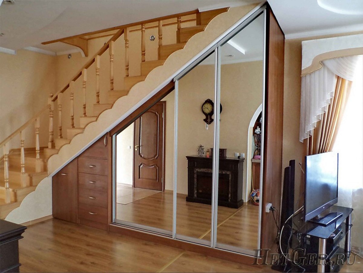 Гардеробная под лестницей