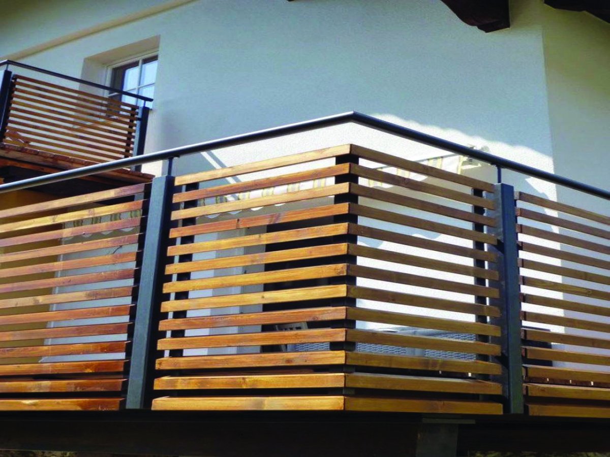 Реечное ограждение веранды