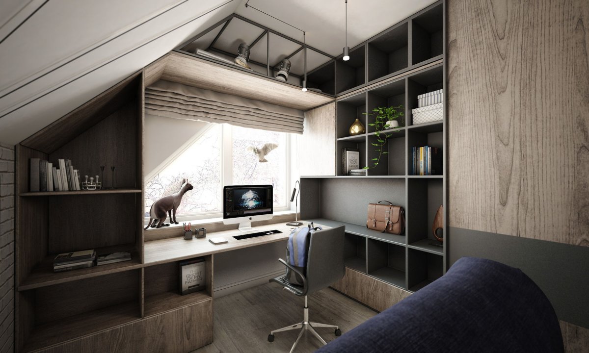 Мансардная комната для подростка