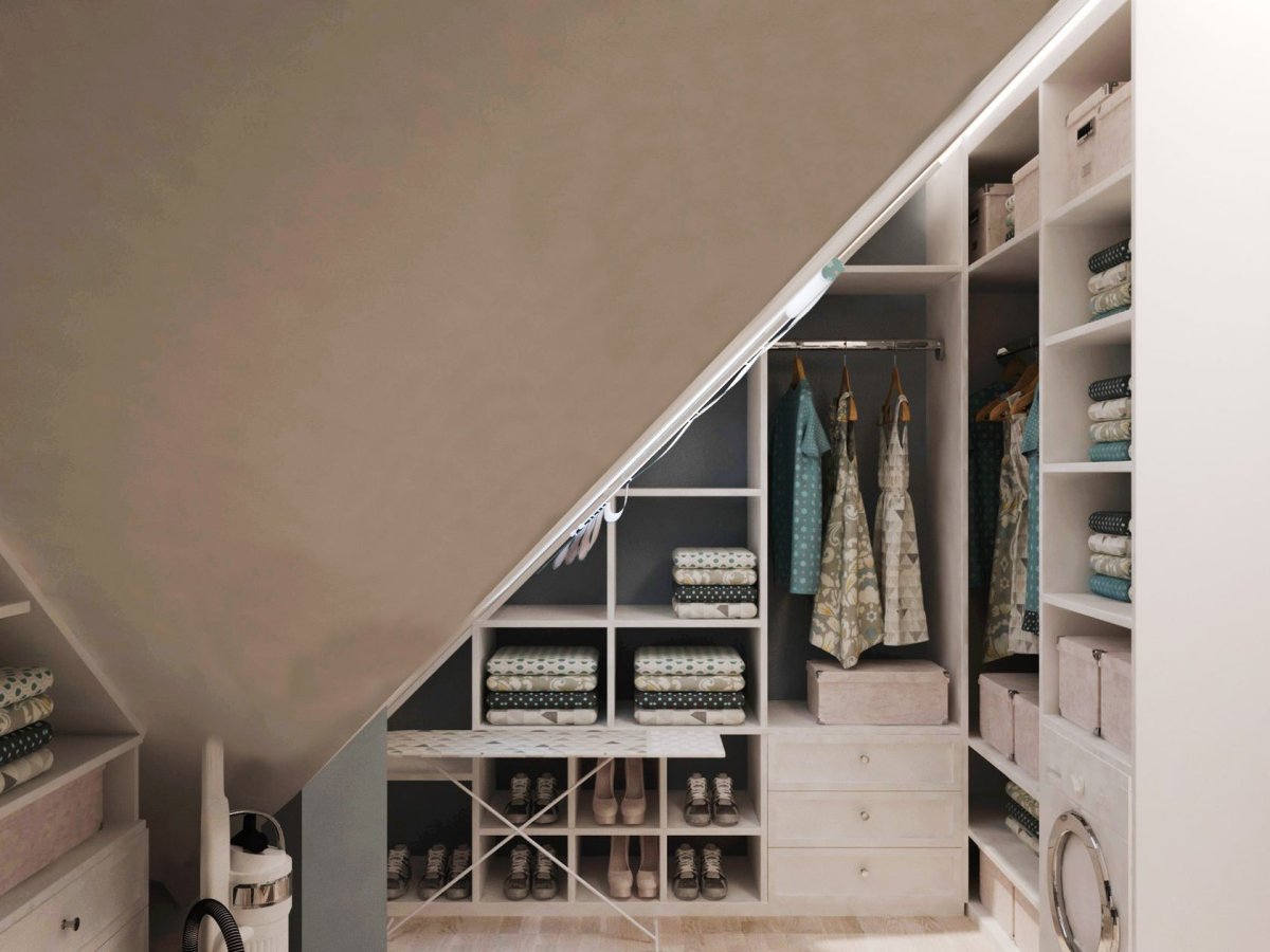 Мансардная гардеробная