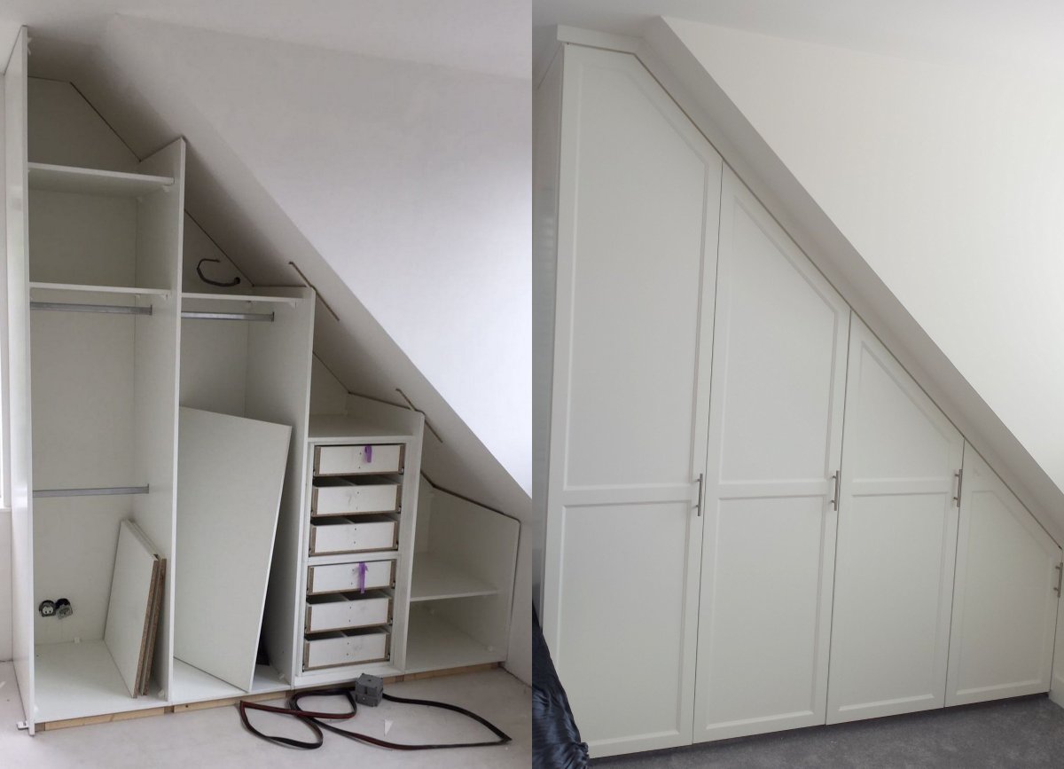 Ящики для хранения на мансарде