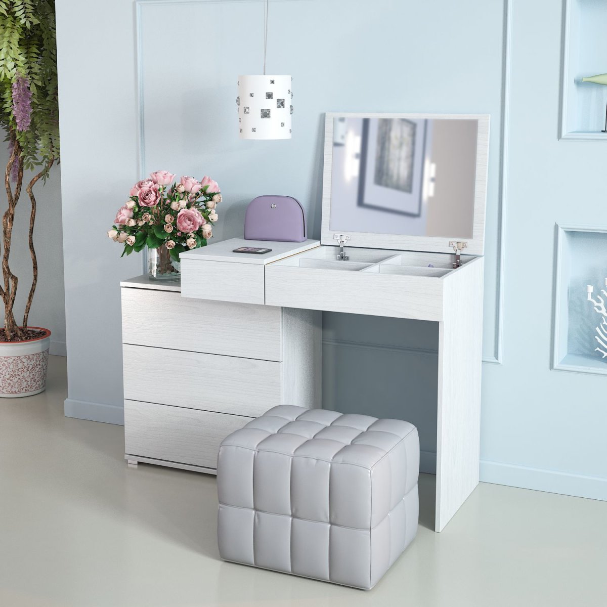 Туалетный столик мастер Нуар-6 (дуб молочный)