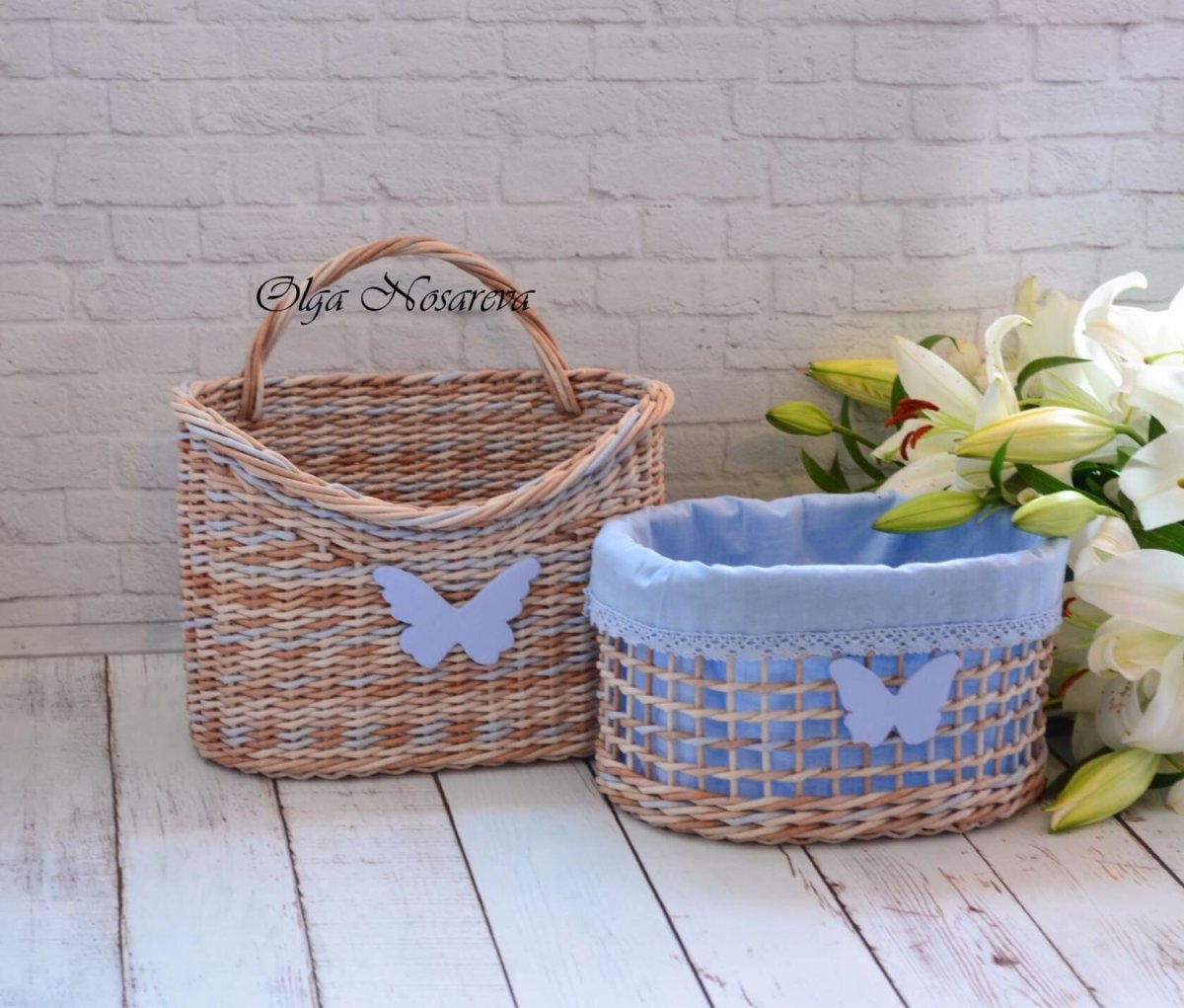 Декор пластиковой корзинки