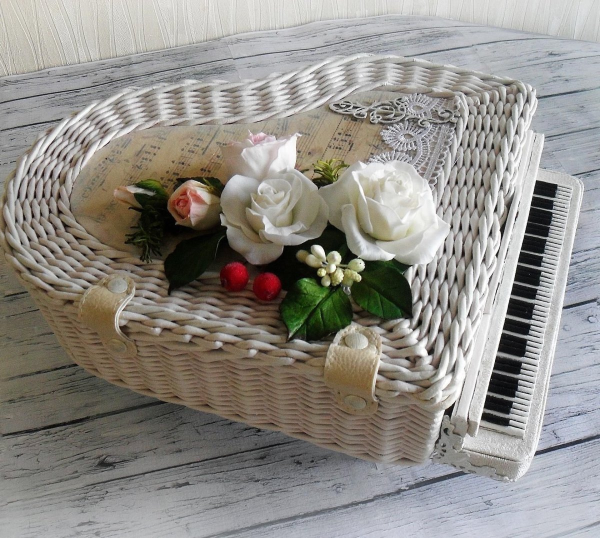 Цветочные композиции в плетеных корзинах