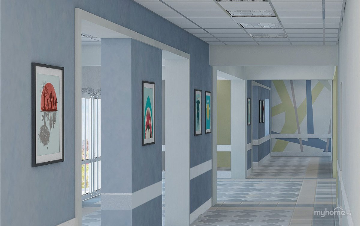 Интерьер холла школы