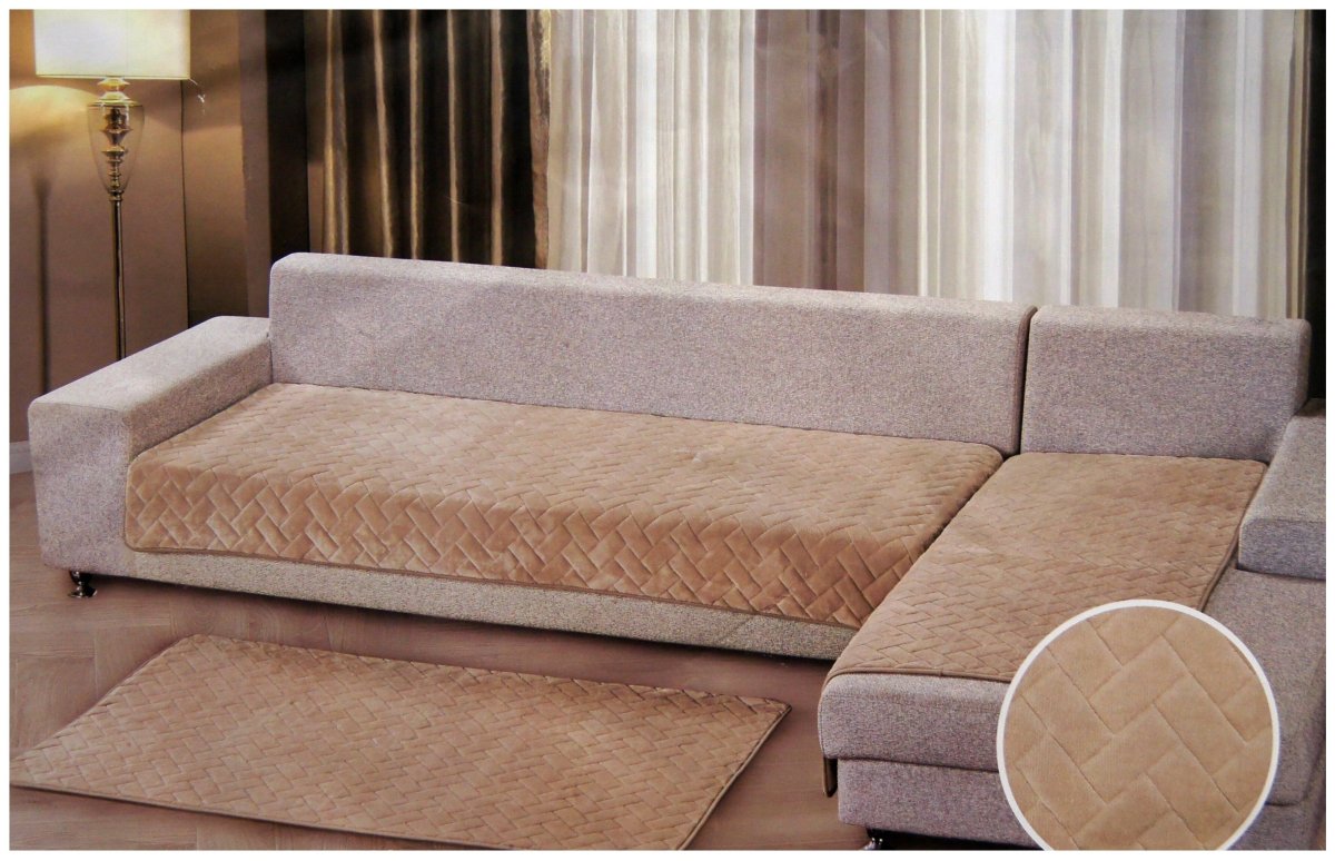 Дивандек на угловой диван с оттоманкой без подлокотников