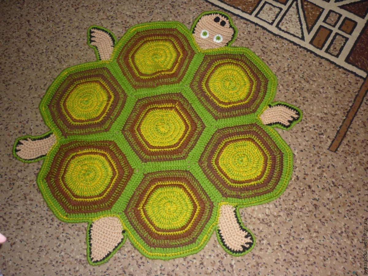Вязаные коврики зверюшки