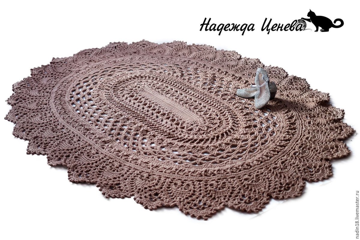 Овальные ковры на пол вязаные крючком